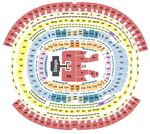 seating chart for SoFi Stadium - Luke Combs 2023 - eventticketscenter.com