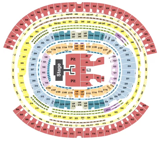 seating chart for SoFi Stadium - Luke Combs 2023 - eventticketscenter.com