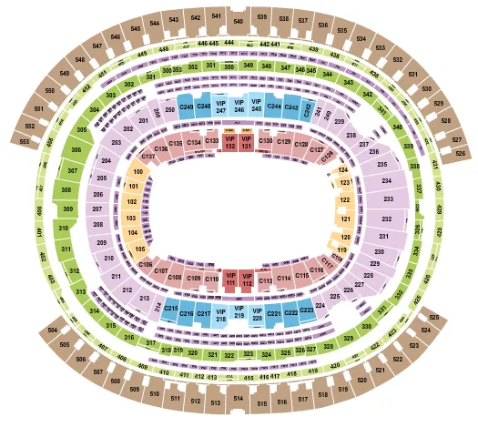 seating chart for SoFi Stadium - Open Floor - eventticketscenter.com