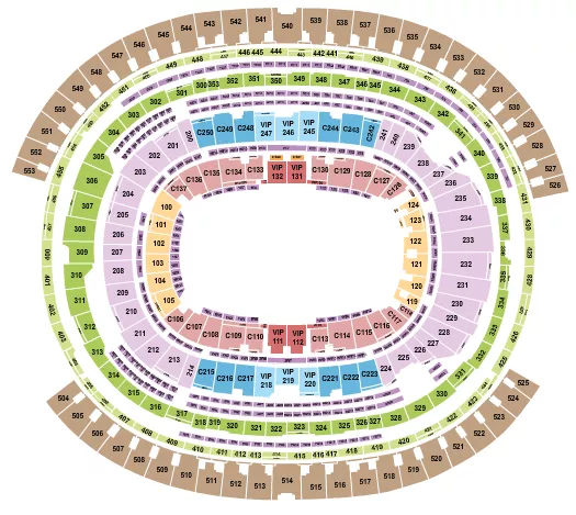 seating chart for SoFi Stadium - Open Floor - eventticketscenter.com