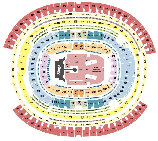 seating chart for SoFi Stadium - Rolling Stones 2 - eventticketscenter.com