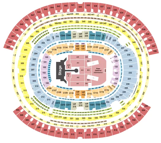 seating chart for SoFi Stadium - Rolling Stones 2 - eventticketscenter.com
