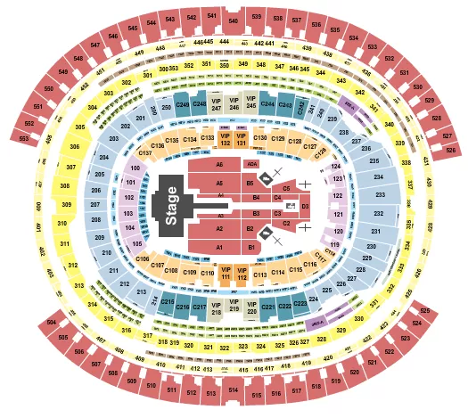 seating chart for SoFi Stadium - Shakira - eventticketscenter.com