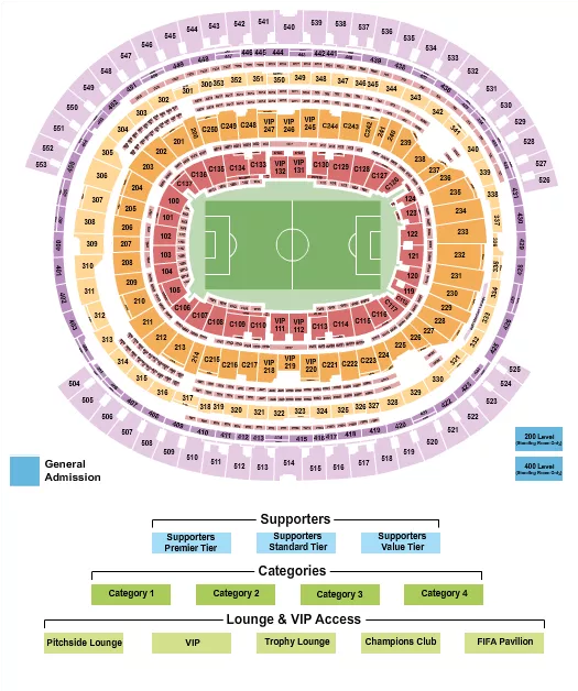 seating chart for SoFi Stadium - Soccer RW World Cup - eventticketscenter.com