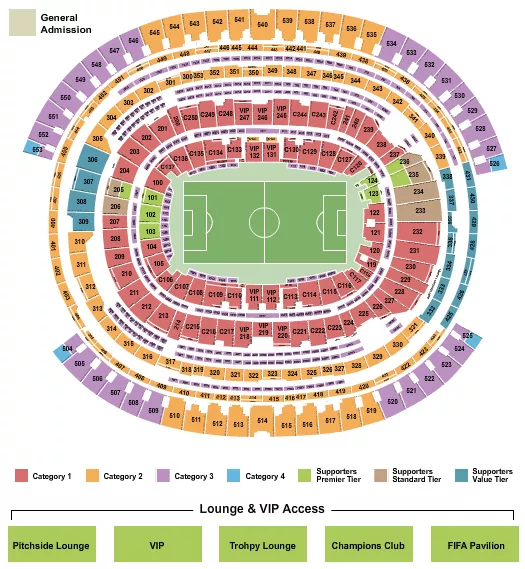 seating chart for SoFi Stadium - Soccer WC Category 2 - eventticketscenter.com