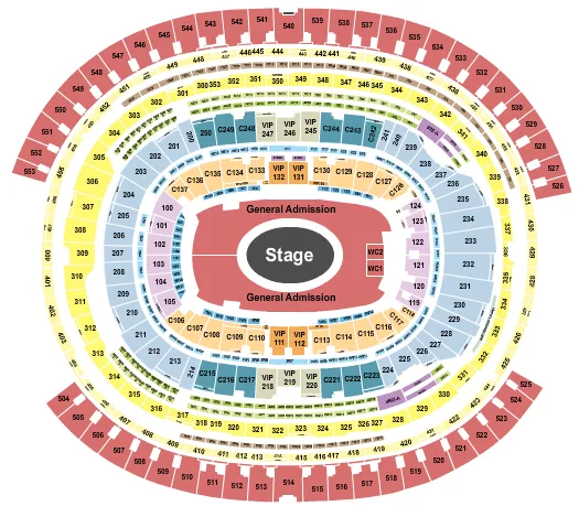 seating chart for SoFi Stadium - Ye - eventticketscenter.com