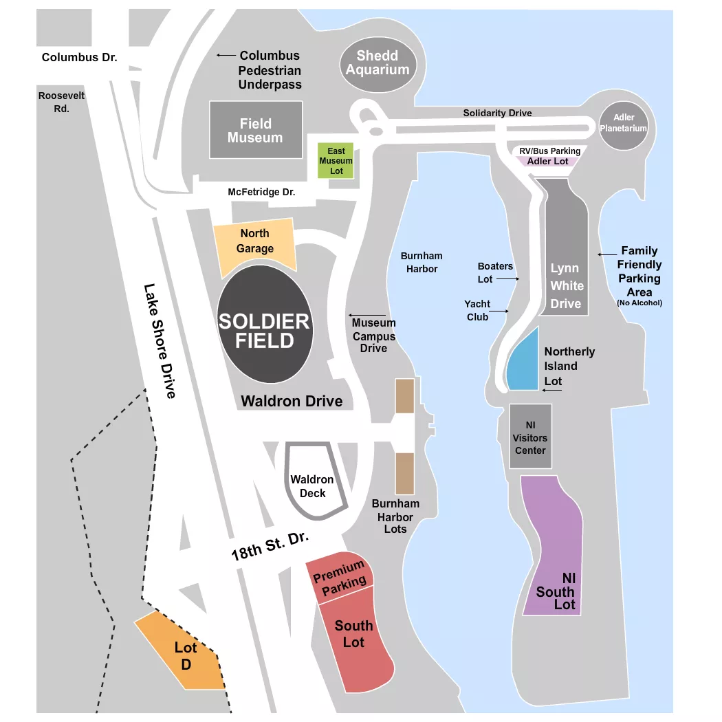 seating chart for Soldier Field Parking Lot - Parking - eventticketscenter.com