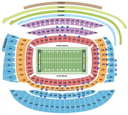 seating chart for Soldier Field - Football - eventticketscenter.com