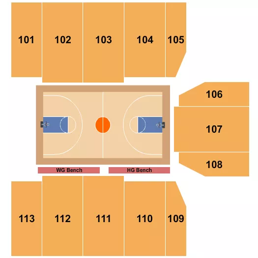 seating chart for Sonnentag Event Center - Basketball - Globetrotters - eventticketscenter.com