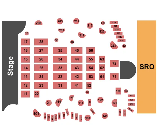 seating chart for Sony Hall - Endstage Tables - eventticketscenter.com
