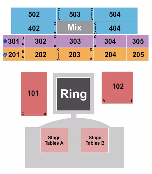 seating chart for Sound Waves at Hard Rock Hotel & Casino - Atlantic City - Boxing with Stage Tables - eventticketscenter.com