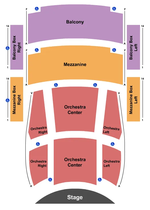 seating chart for Dennis C. Moss Cultural Arts Center - Endstage - eventticketscenter.com