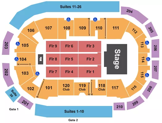 seating chart for South Okanagan Events Centre - End Stage - eventticketscenter.com