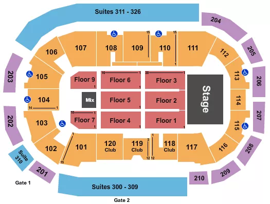 seating chart for South Okanagan Events Centre - Endstage 4 - eventticketscenter.com