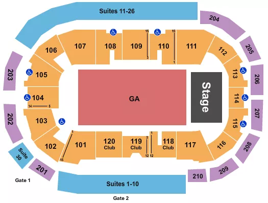 seating chart for South Okanagan Events Centre - Endstage GA 2 - eventticketscenter.com