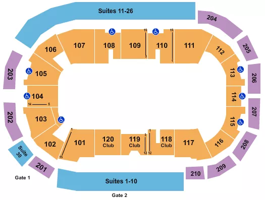 seating chart for South Okanagan Events Centre - Open Floor - eventticketscenter.com