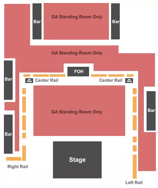 seating chart for South Side Ballroom at Gilley's - General Admission - eventticketscenter.com