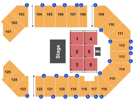 seating chart for The Corbin Arena - KY - Gary Allen - eventticketscenter.com