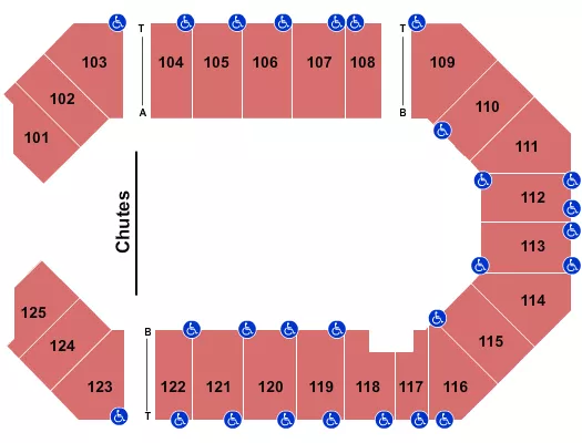 seating chart for The Corbin Arena - KY - Super Bull - eventticketscenter.com