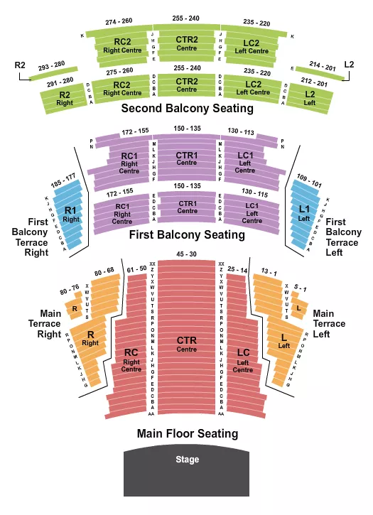 seating chart for Southern Alberta Jubilee Auditorium - Endstage no Pit - eventticketscenter.com