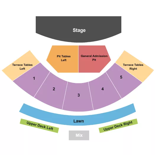 seating chart for The Ville - End Stage Pit Tables - eventticketscenter.com