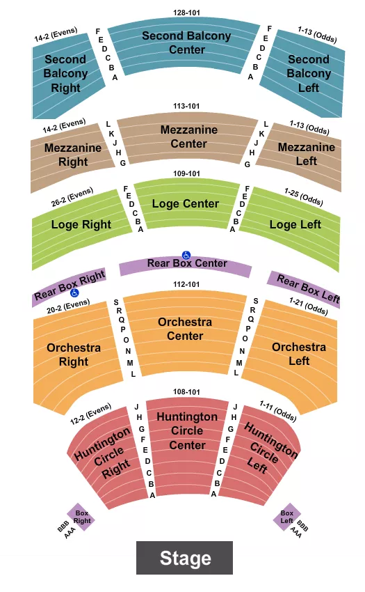 seating chart for Southern Theatre - Endstage - No Pit - eventticketscenter.com