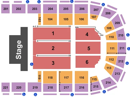 seating chart for Southwest Motors Events Center at Colorado State Fair - End Stage - eventticketscenter.com