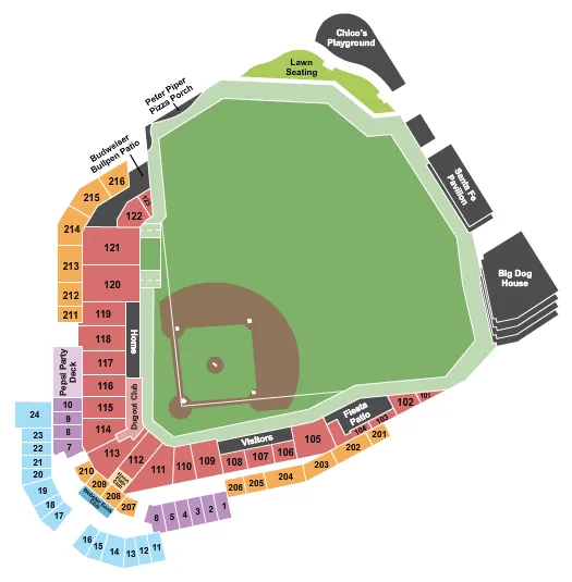 seating chart for Southwest University Park - Baseball - eventticketscenter.com