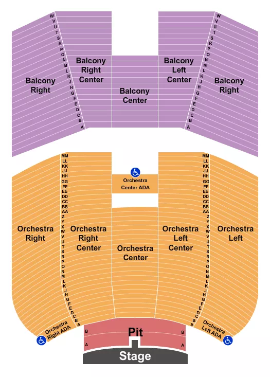 seating chart for The Theater at Spartanburg Memorial Auditorium - Dustin Lynch - eventticketscenter.com