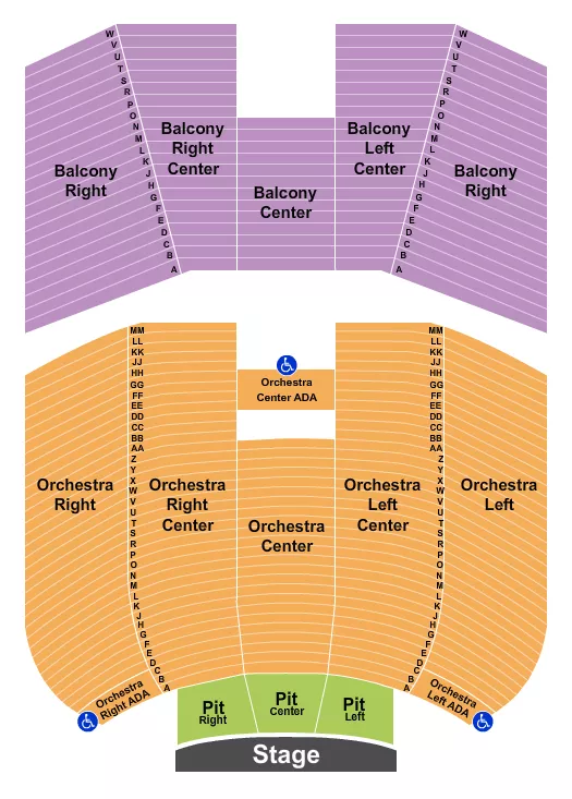 seating chart for The Theater at Spartanburg Memorial Auditorium - Endstage Pit 2 - eventticketscenter.com
