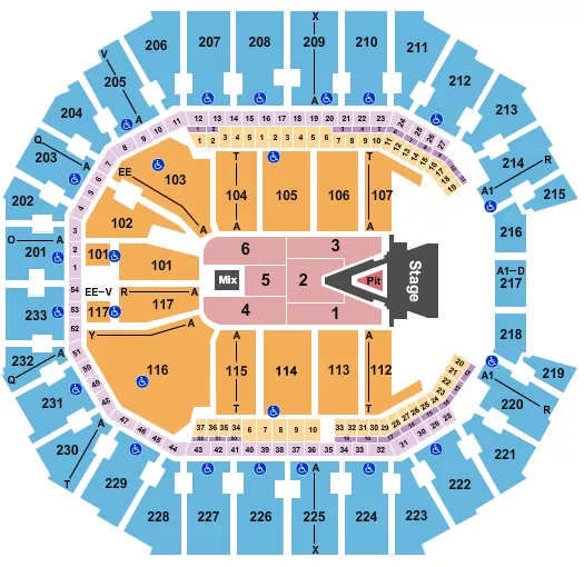 seating chart for Spectrum Center - Aerosmith - eventticketscenter.com