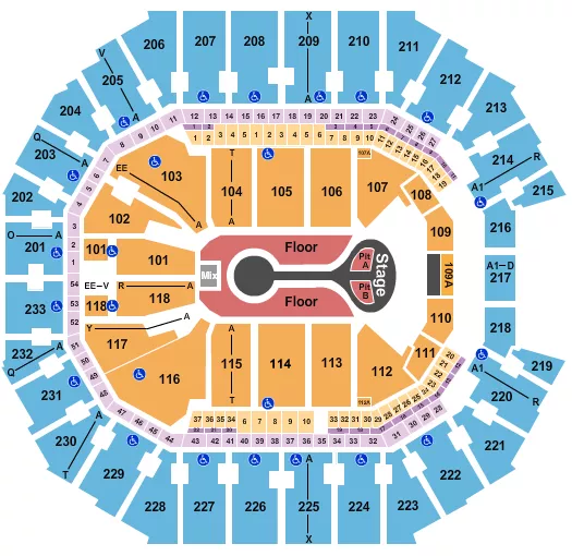 seating chart for Spectrum Center - Benson Boone - eventticketscenter.com
