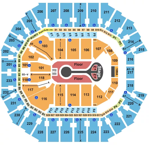 seating chart for Spectrum Center - Benson Boone - eventticketscenter.com