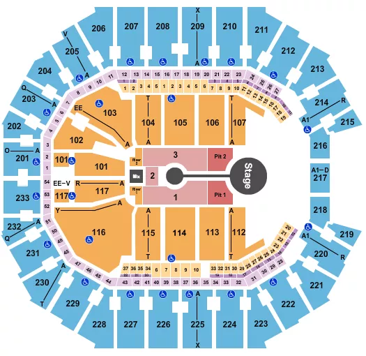 seating chart for Spectrum Center - Brandon Lake - eventticketscenter.com