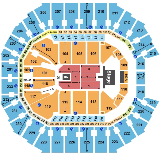 seating chart for Spectrum Center - Bryan Adams - eventticketscenter.com