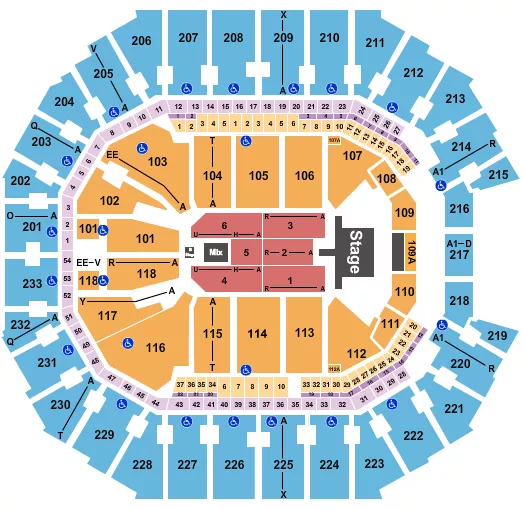 seating chart for Spectrum Center - Bryan Adams - eventticketscenter.com