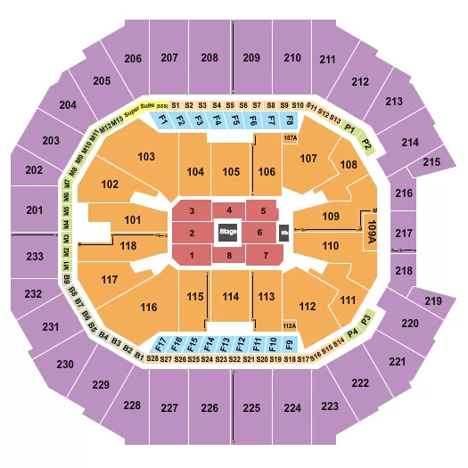 seating chart for Spectrum Center - Center Stage 2 - eventticketscenter.com
