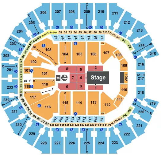 seating chart for Spectrum Center - Dancing With the Stars - eventticketscenter.com