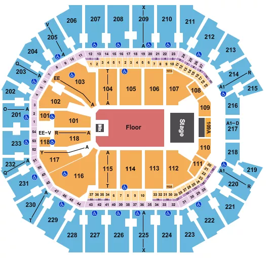 seating chart for Spectrum Center - Endstage GA Floor - eventticketscenter.com