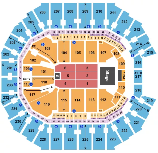 seating chart for Spectrum Center - Endstage 2 - eventticketscenter.com