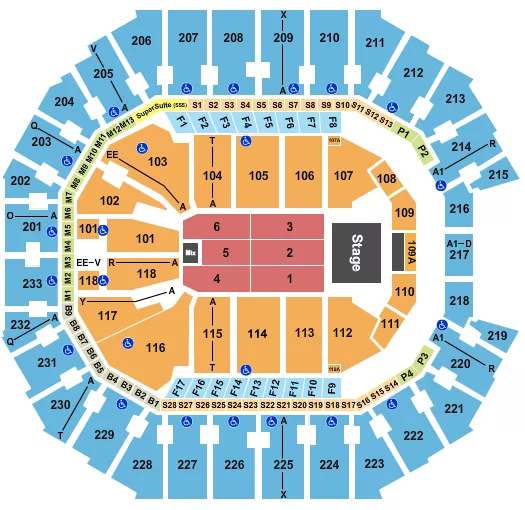 seating chart for Spectrum Center - Endstage 2 - eventticketscenter.com