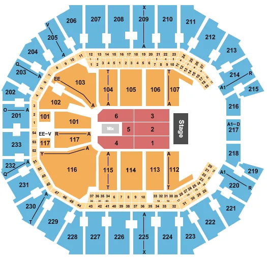 seating chart for Spectrum Center - Endstage 3 - eventticketscenter.com