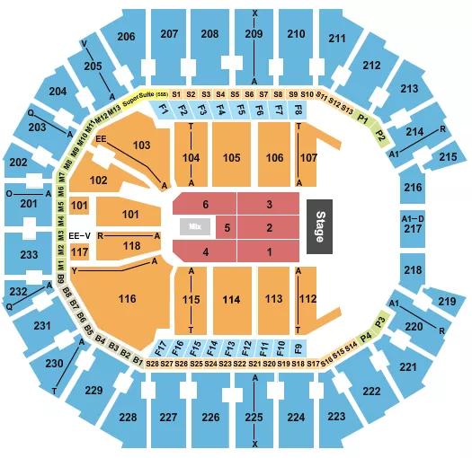 seating chart for Spectrum Center - Endstage 3 - eventticketscenter.com