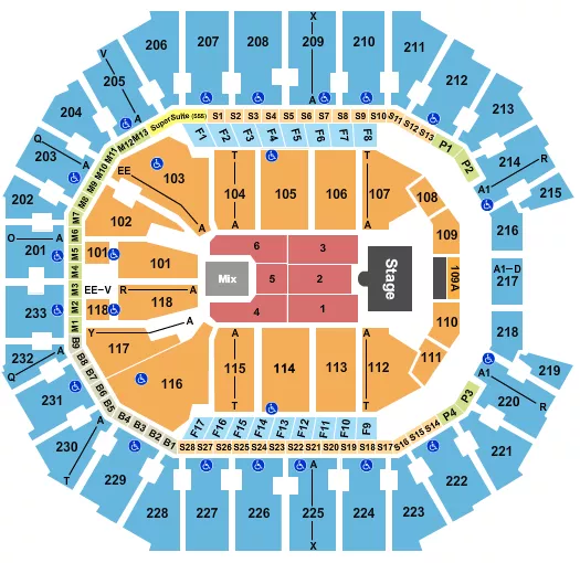 seating chart for Spectrum Center - Endstage 6 - eventticketscenter.com