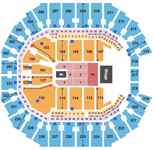 seating chart for Spectrum Center - Endstage GA Pit - eventticketscenter.com