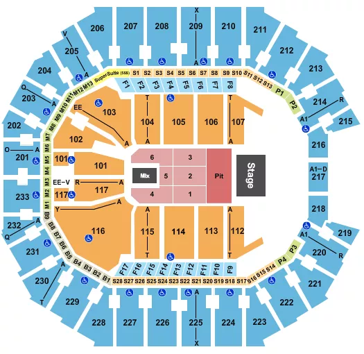 seating chart for Spectrum Center - Endstage GA Pit - eventticketscenter.com