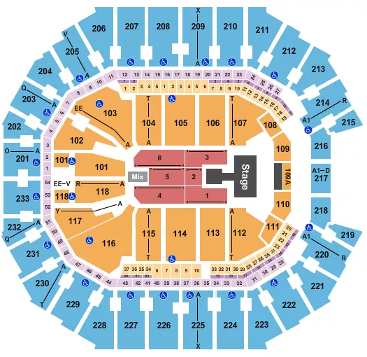 seating chart for Spectrum Center - Endstage Rsvd w/ Catwalk - eventticketscenter.com