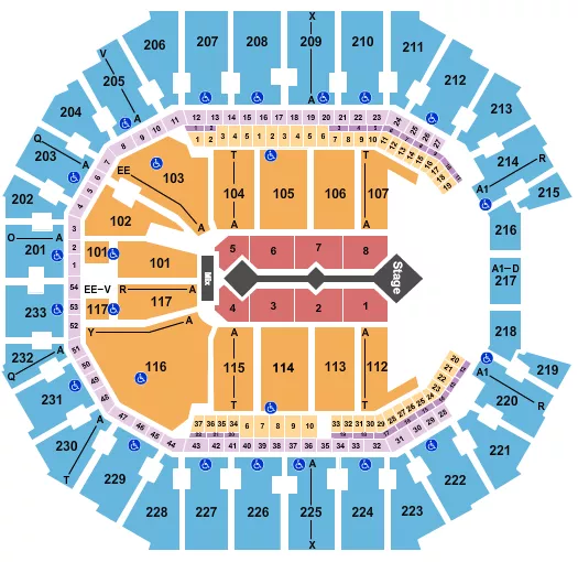 seating chart for Spectrum Center - For King And Country - eventticketscenter.com