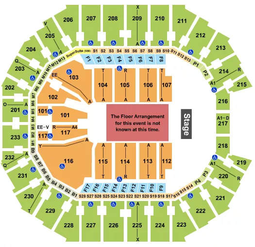 seating chart for Spectrum Center - Generic Floor - eventticketscenter.com