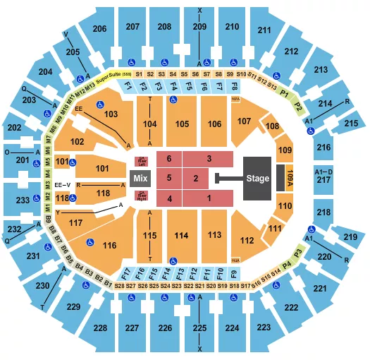 seating chart for Spectrum Center - Jonas Brothers 1 - eventticketscenter.com